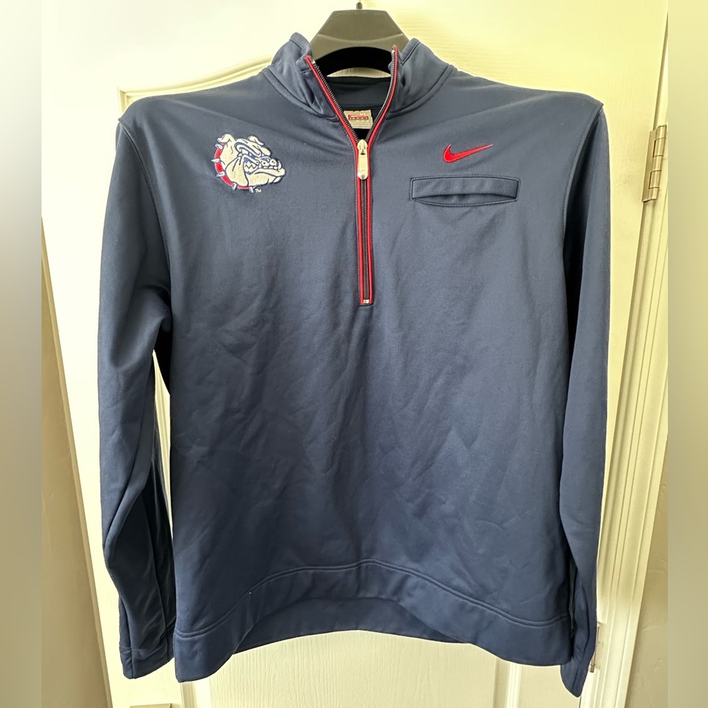 Nike Gonzaga Bulldogs Quarter-Zip Pullover Jacket - Navy XL